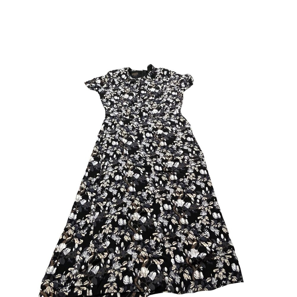 Pendleton Womens Size 8 Black Floral Print Viscose Dress BOHO Cottagecore Modest